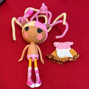 Lalaloopsy Silly Hair 13” Scoops Waffle Cone Doll Pink and Yellow Hair RETIRED